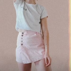 90s Vintage Pastel Pink Skort